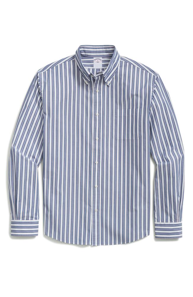 Brooks Brothers Regular Fit Multistripe Button-Down Shirt in Open Blue Cover