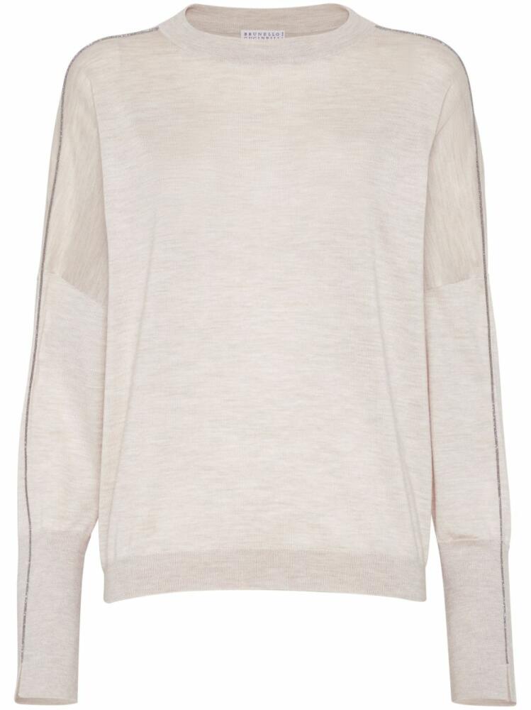 Brunello Cucinelli Monili-chain detail sweater - Neutrals Cover