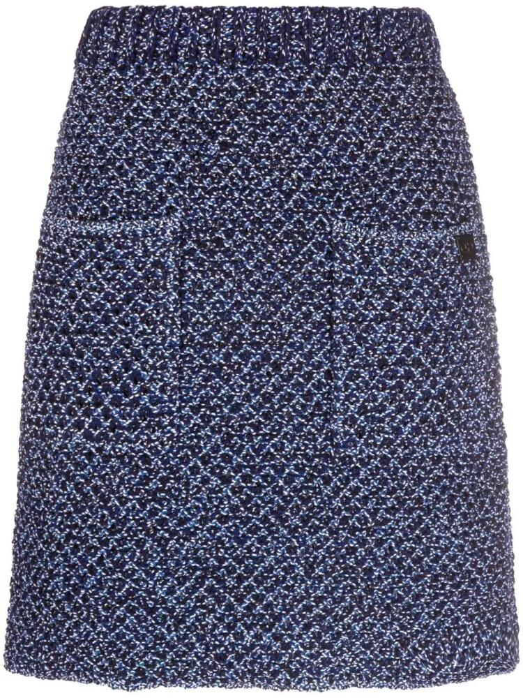 Ferragamo high-waisted tweed miniskirt - Blue Cover