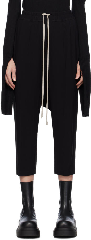 Rick Owens Black Drawstring Cropped Lounge Pants Cover