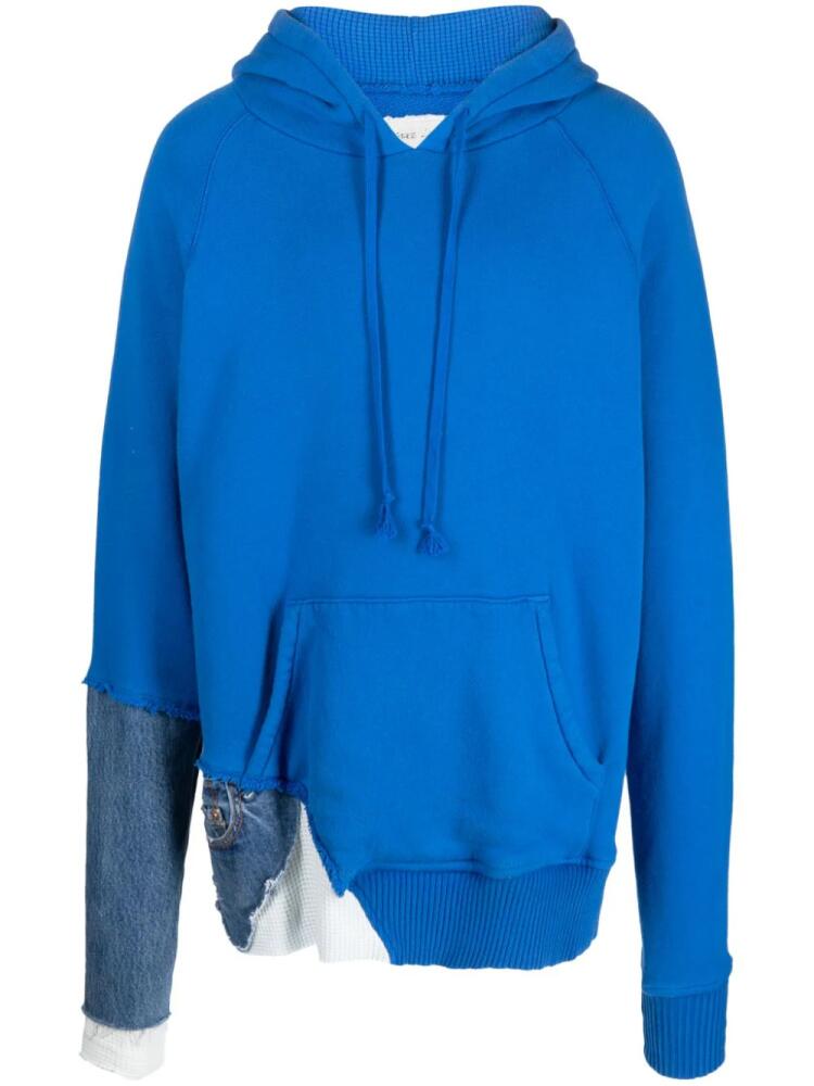 Greg Lauren Fragment panelled hoodie - Blue Cover