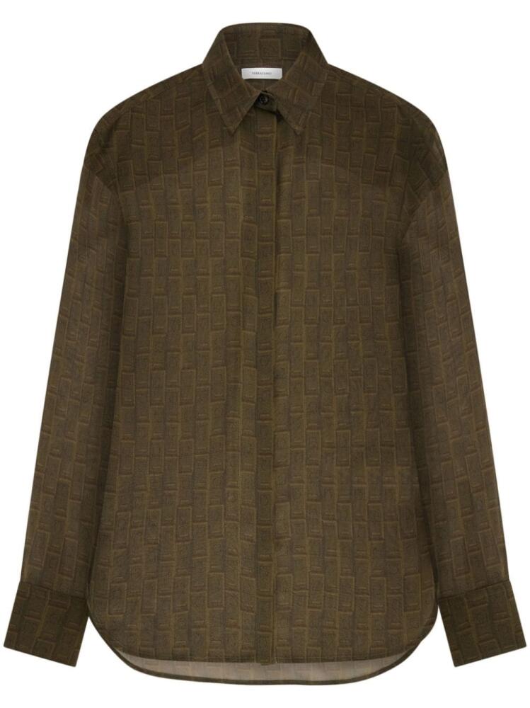 Ferragamo monogram silk shirt - Green Cover