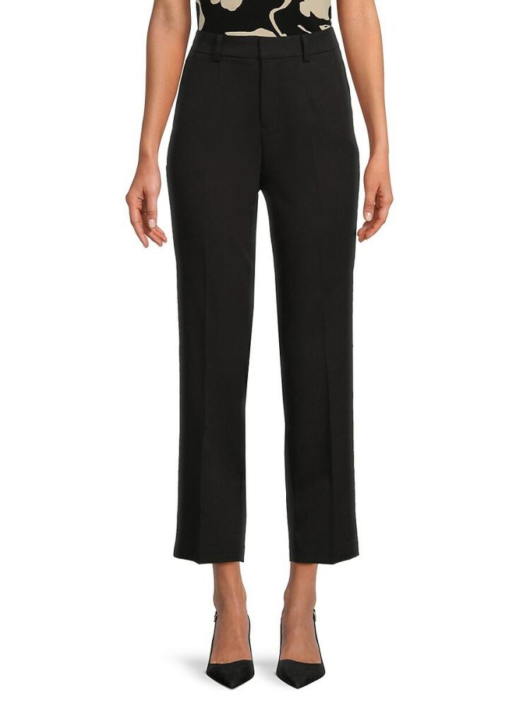 Saks Fifth Avenue Women's Crop Straight Leg Pants - Black Cover