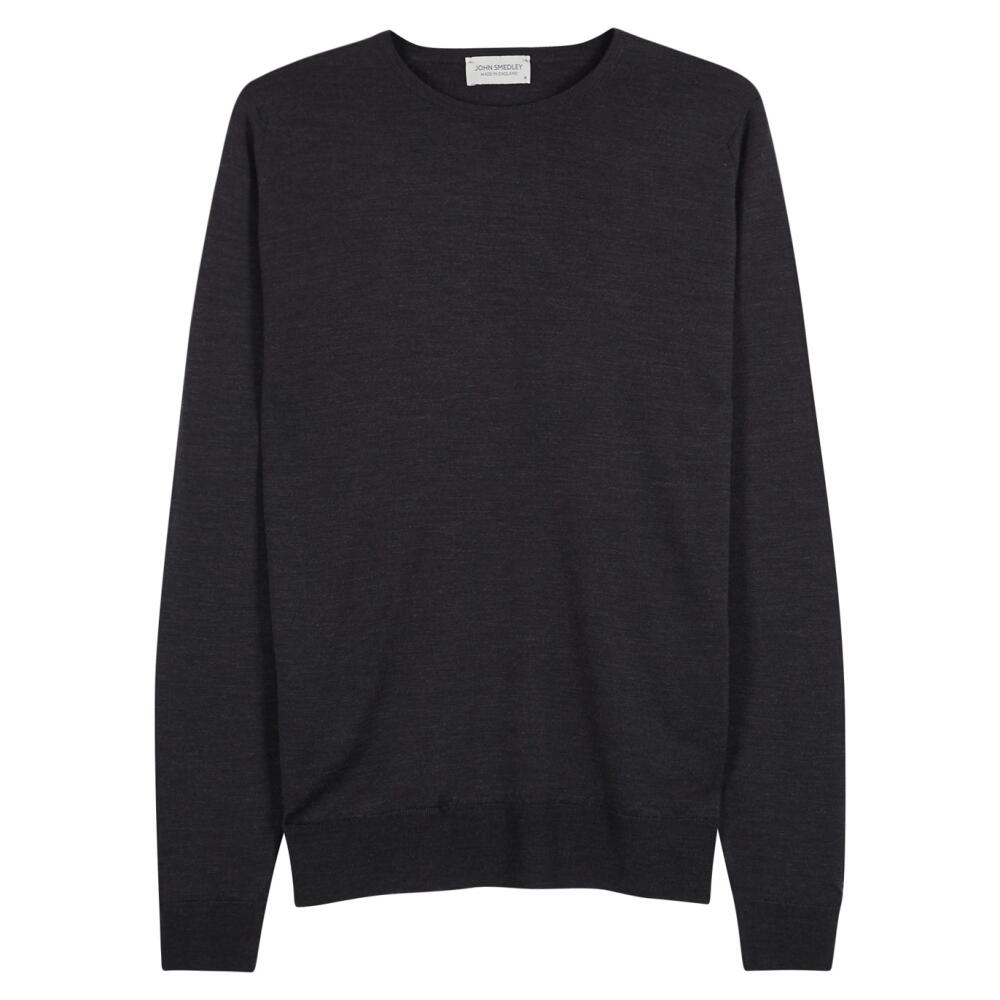 John Smedley Lundy Charcoal Fine-knit Wool Jumper, Jumper, Grey Cover