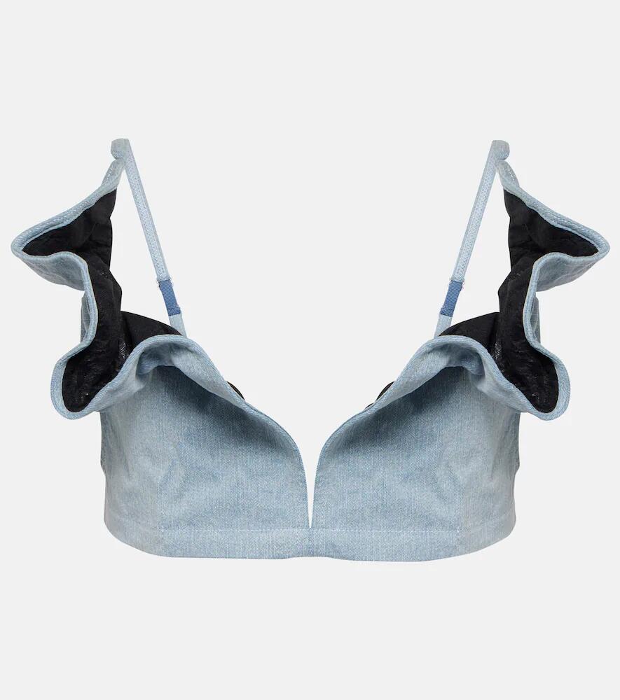 Y/Project Ruffled denim bra top Cover