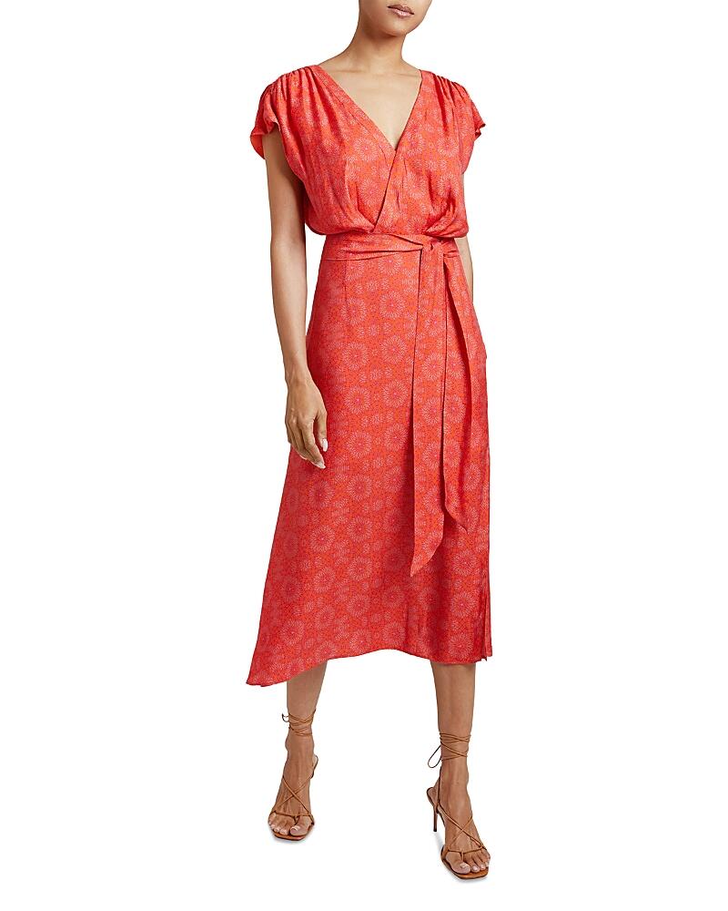 Santorelli Cap Sleeve Faux Wrap Midi Dress Cover