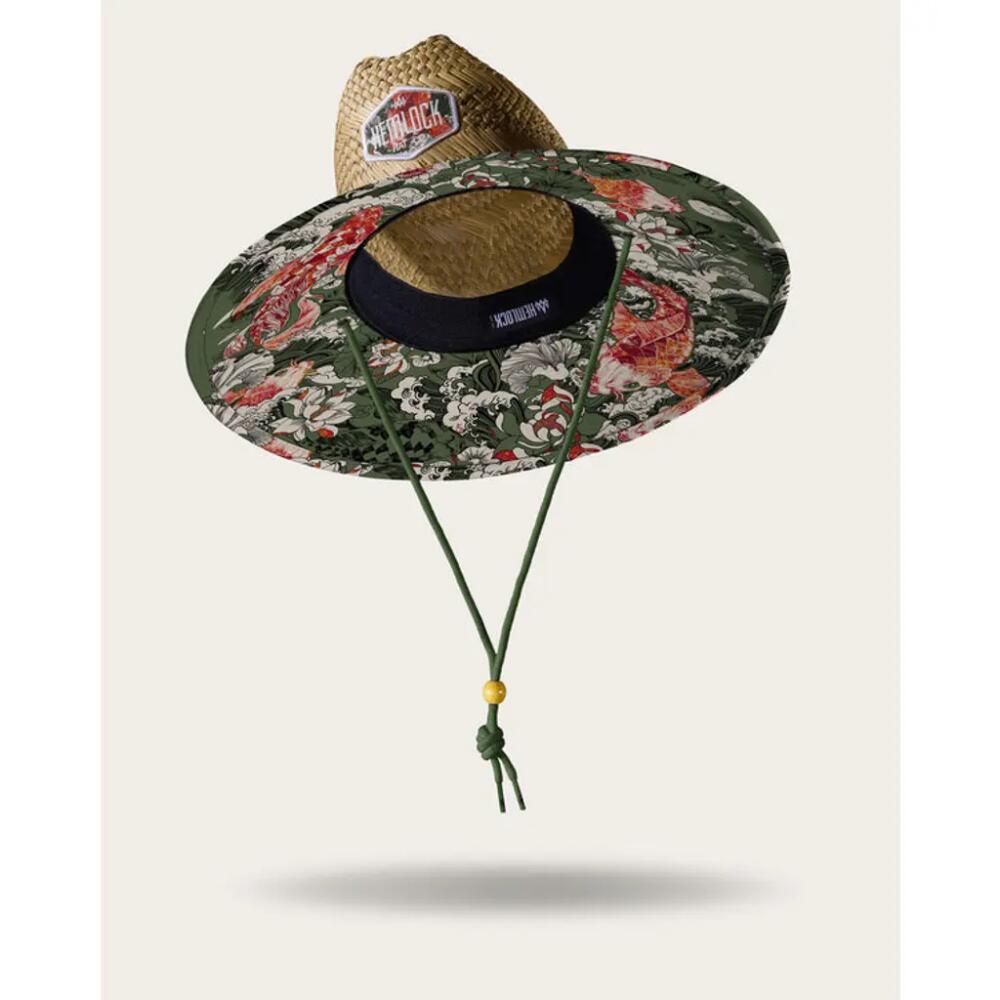 Hemlock Fortune Straw Lifeguard Hat in Koi Fish Cover