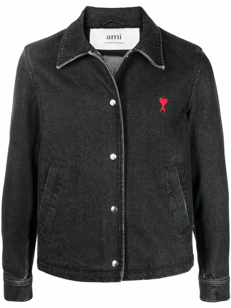 AMI Paris Ami De Cœur denim jacket - Black Cover