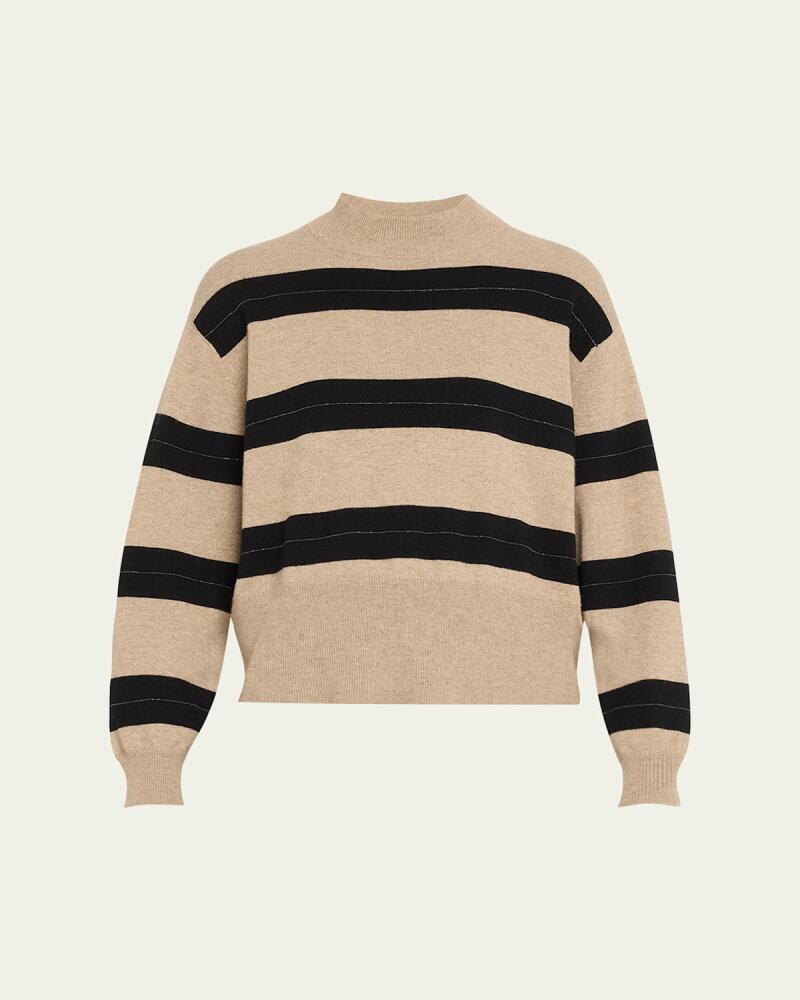 Brunello Cucinelli Cashmere and Wool Monili Striped Sweater Cover