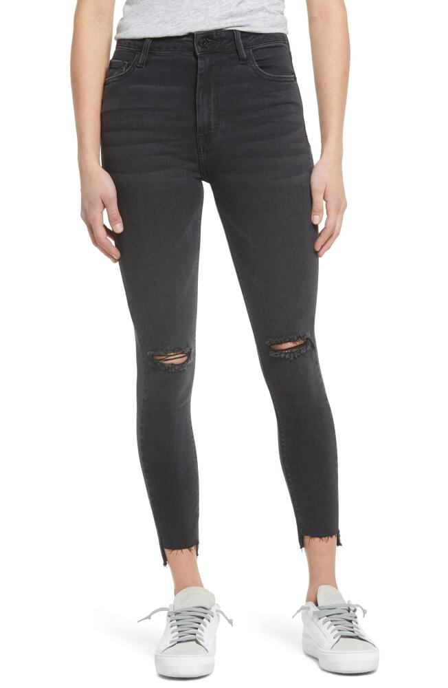 HIDDEN JEANS Ripped High Waist Ankle Skinny Jeans in Black Cover