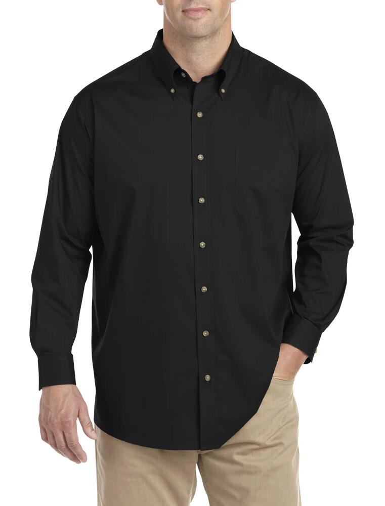 Harbor Bay by DXL Easy-Care Solid Sport Shirt in Black Cover