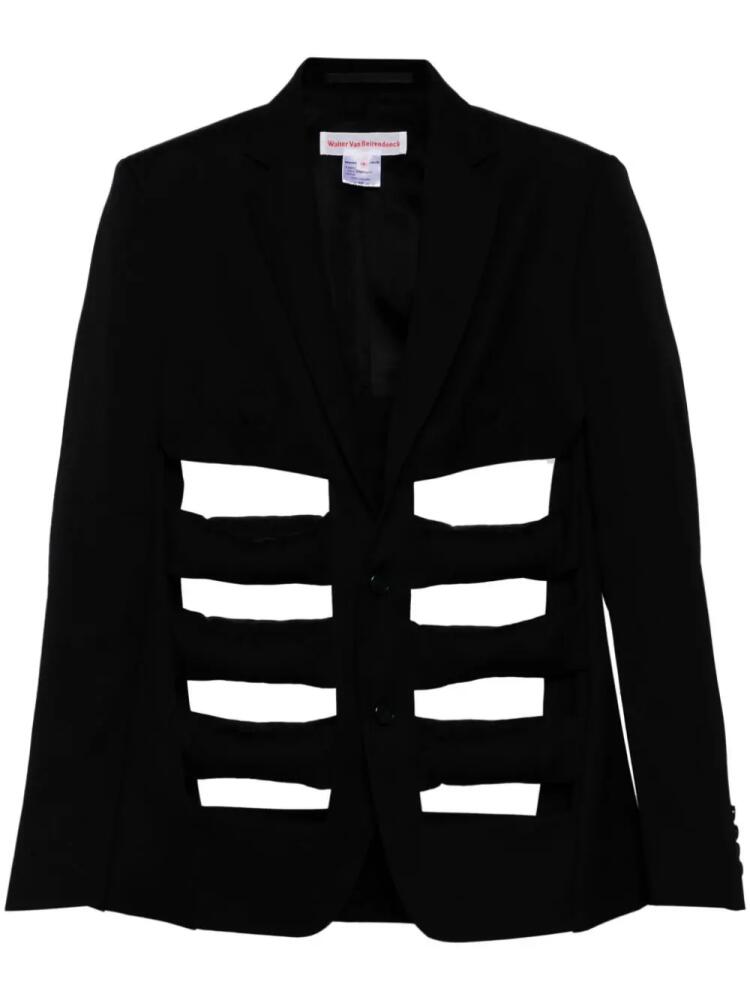 Walter Van Beirendonck cut-out wool blazer - Black Cover