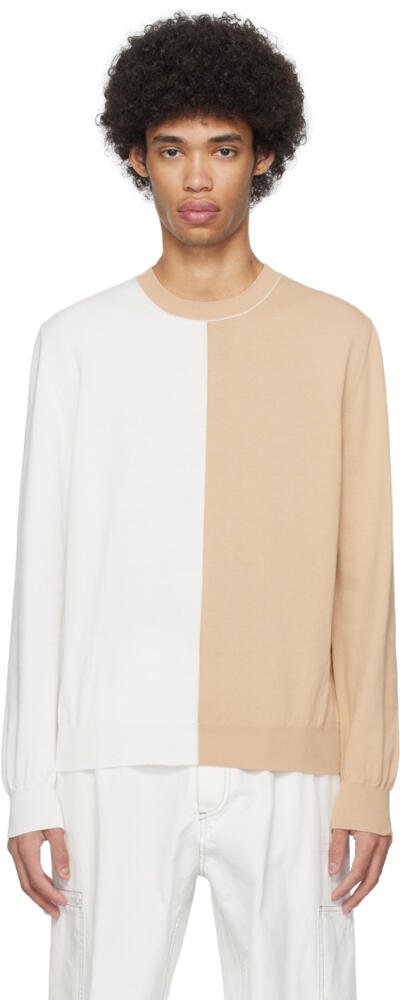 MM6 Maison Margiela Beige & Off-White Two-Tone Sweater Cover