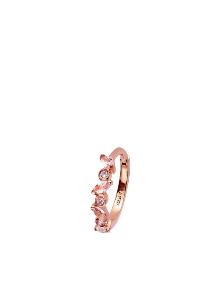 Lark & Berry 14kt rose gold large Veto sapphire and diamond earring - Pink Cover