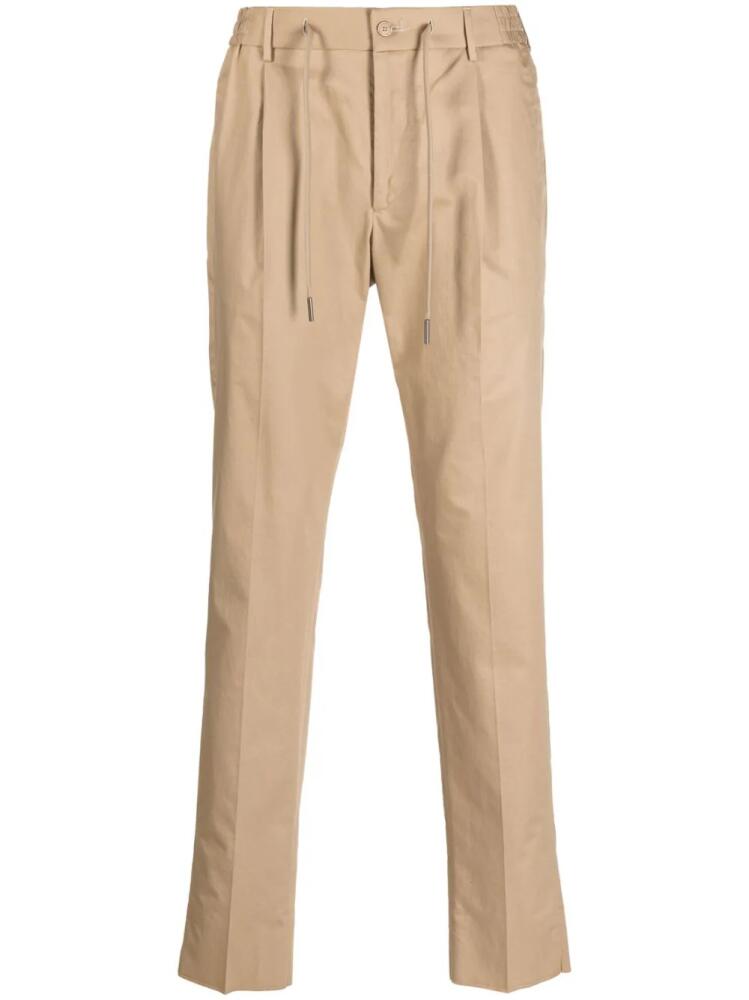 Tagliatore drawstring straight-leg chinos - Neutrals Cover