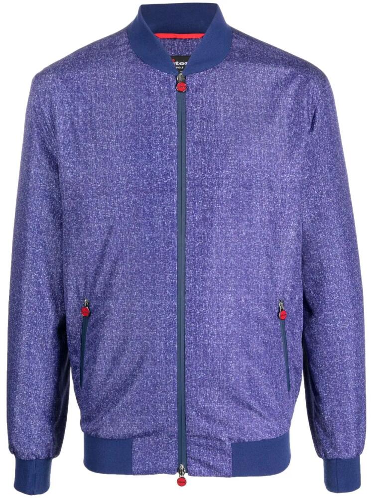 Kiton logo-plaque bomber jacket - Purple Cover