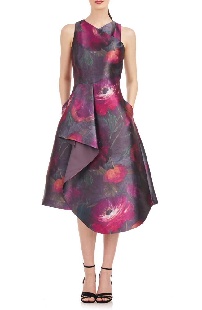 Kay Unger Jessie Asymmetric Cocktail Dress in Aubergine Cover