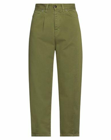 Le Sarte Del Sole Woman Pants Military green Cotton, Elastane Cover