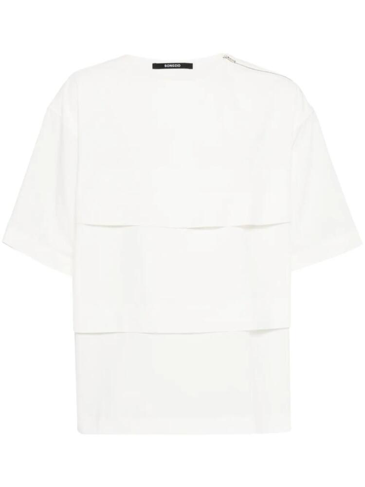 SONGZIO layered drop-shoulder T-shirt - White Cover