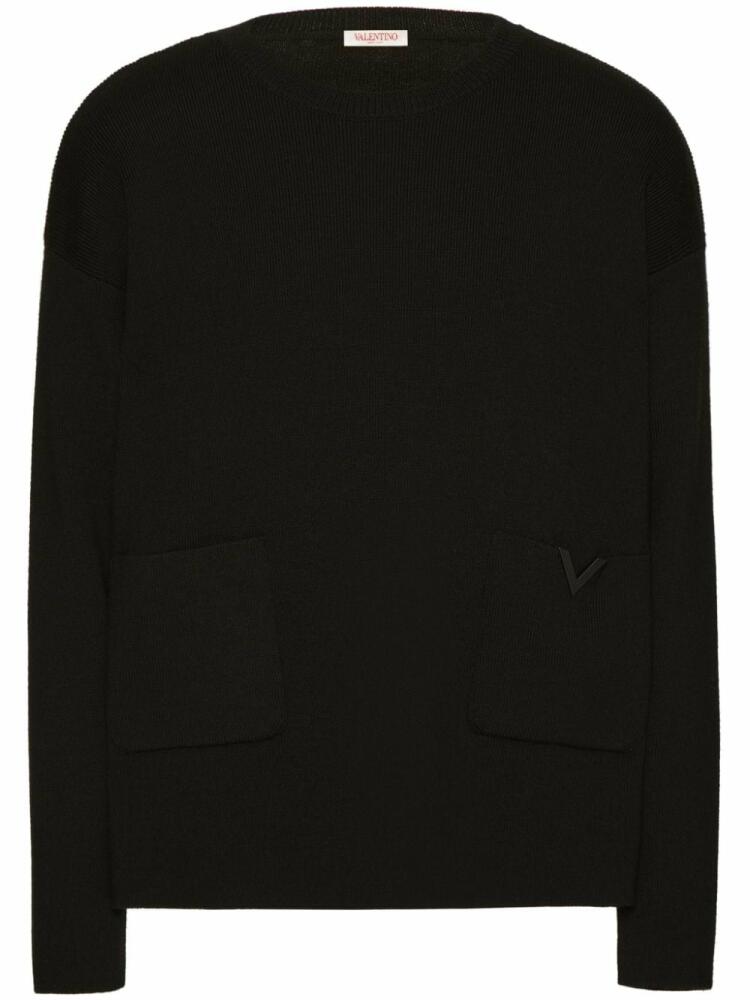 Valentino Garavani appliqué-logo jumper - Black Cover