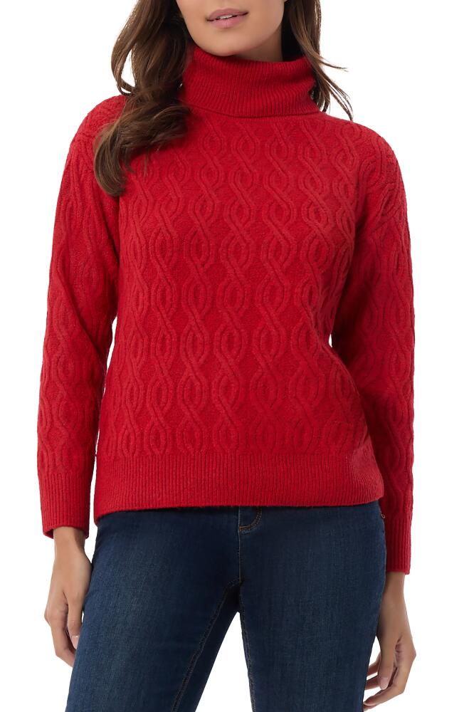 Jones New York Cable Stitch Turtleneck Sweater in Deep Rouge Cover