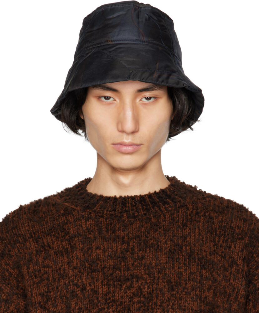 Dries Van Noten Navy Printed Bucket Hat Cover