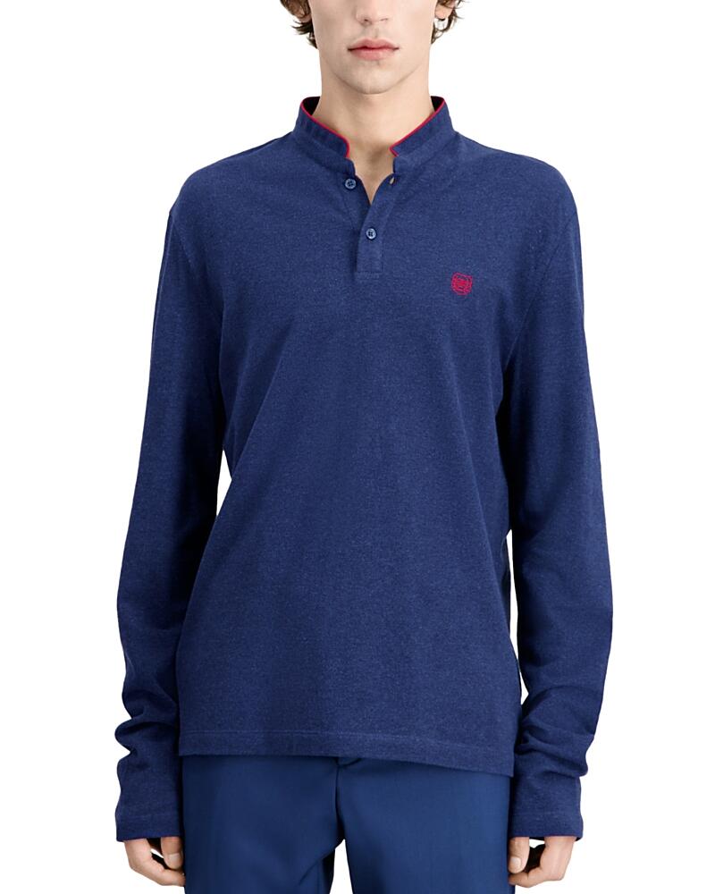 The Kooples Slim Fit Pique Long Sleeve Polo Shirt Cover