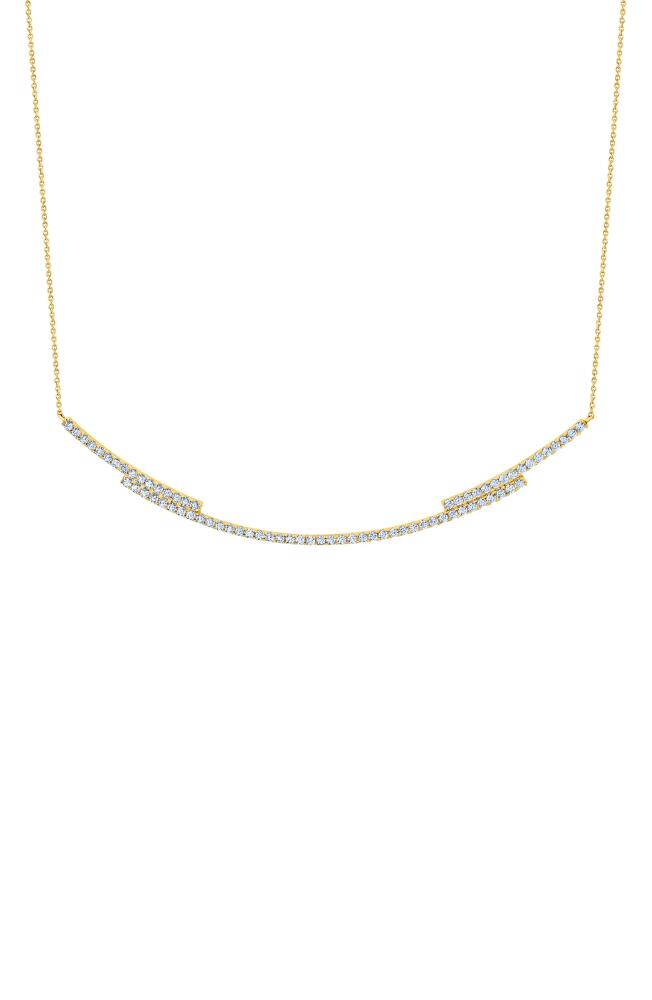 Crislu Cubic Zirconia Regal Long Bar Necklace in Gold Cover