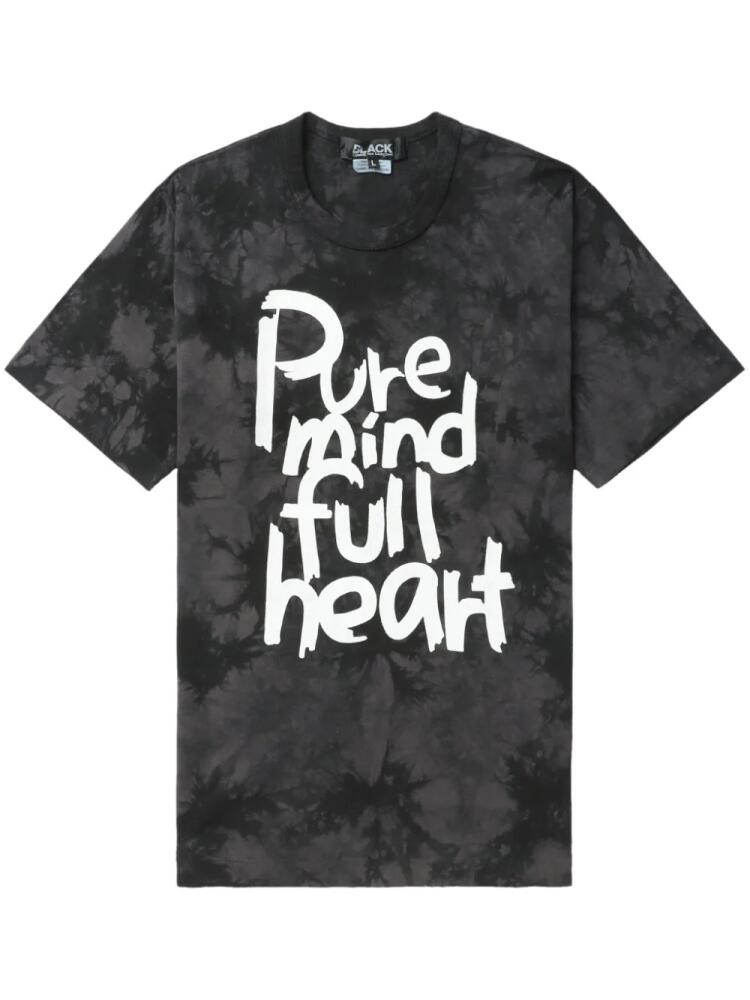 Black Comme Des Garçons slogan-print tie-dye T-shirt Cover