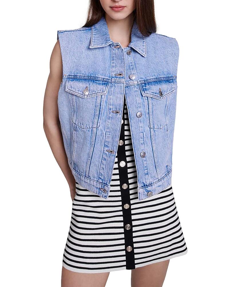 Maje Bioza Denim Vest Cover