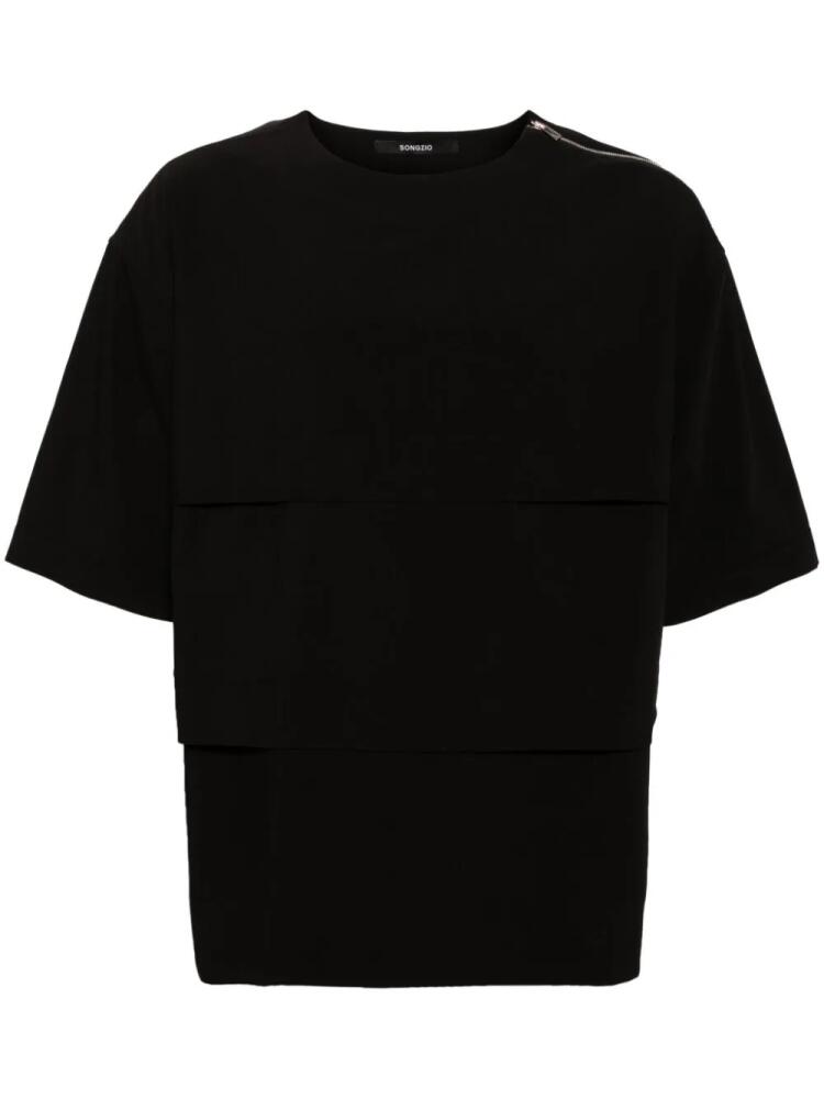 SONGZIO layered drop-shoulder T-shirt - Black Cover