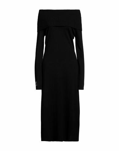 Blugirl Blumarine Woman Midi dress Black Wool, Polyamide, Viscose, Cashmere Cover