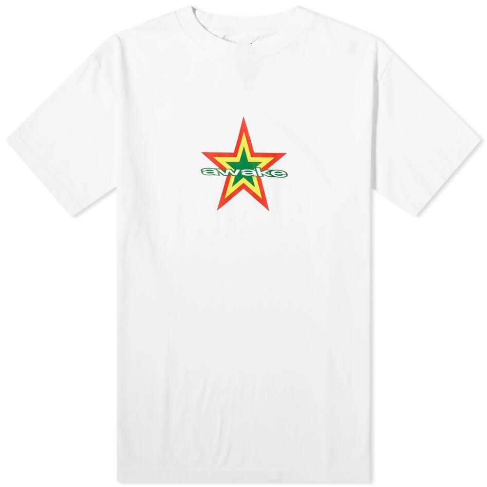 Awake NY Men's Star Logo T-Shirt in White Cover