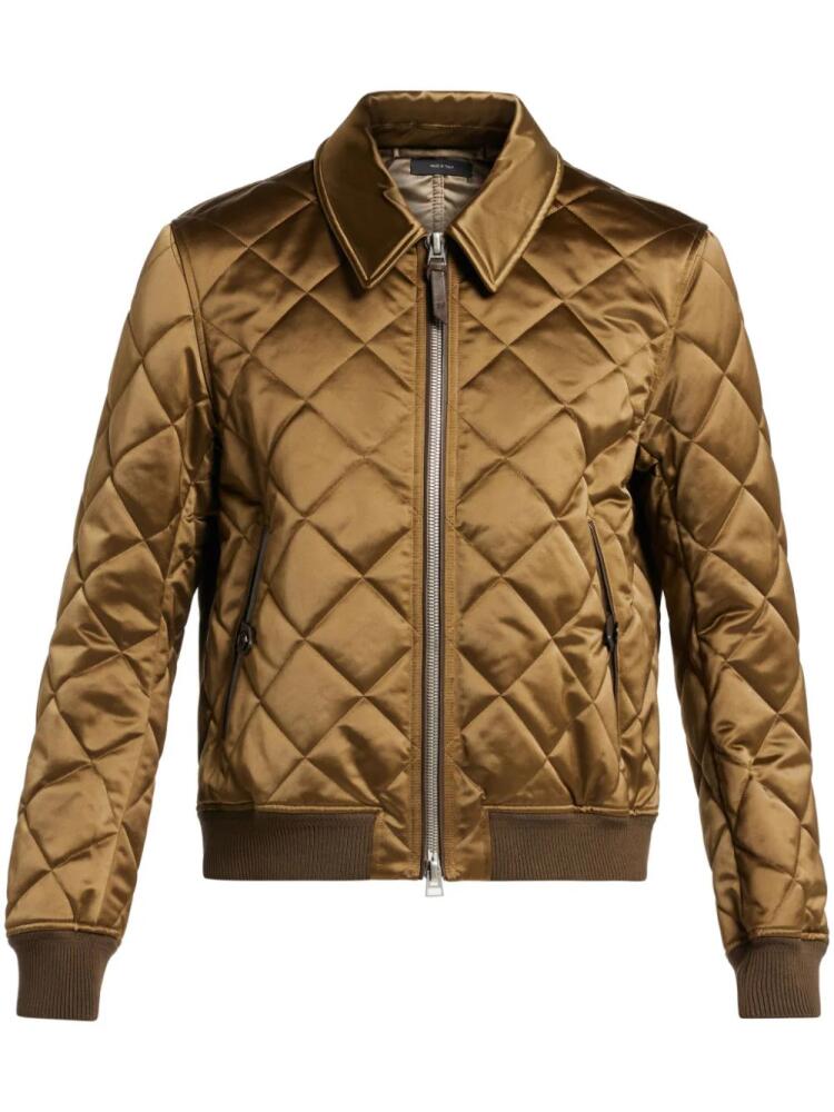 TOM FORD quilted bomber jacket - Brown Cover