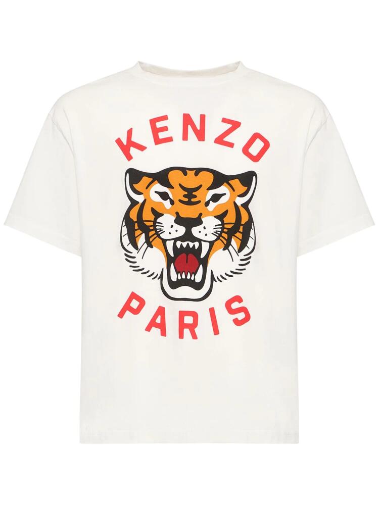 KENZO PARIS Tiger Print Cotton Jersey T-shirt Cover