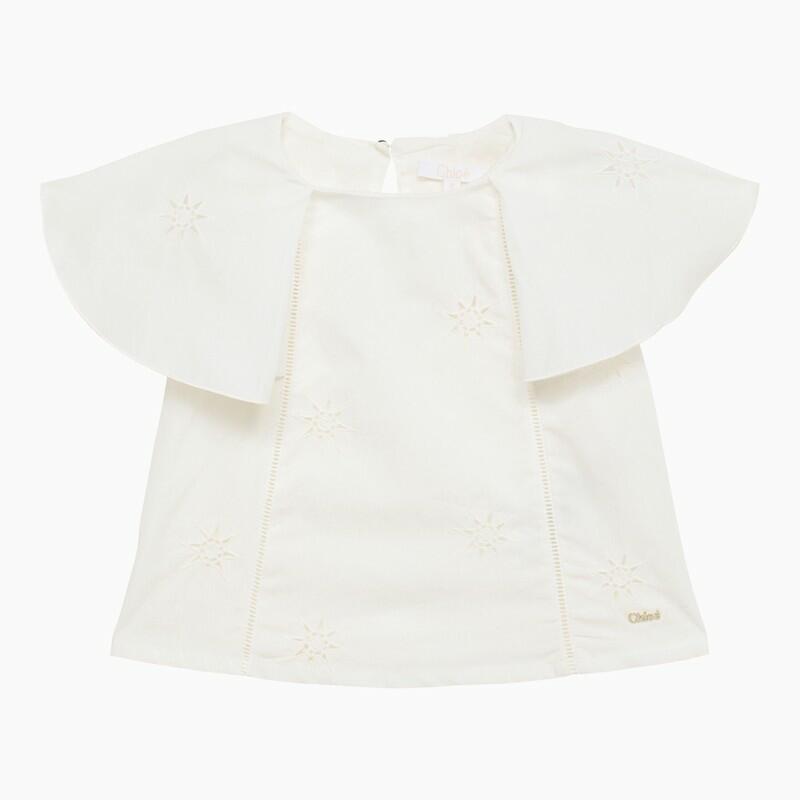 Chloé White cotton blouse with embroidery Cover