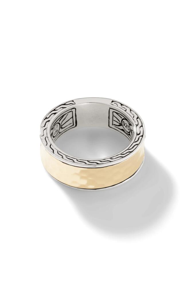 John Hardy Classic Chain Hammered Band Ring in Silver/Gold Cover