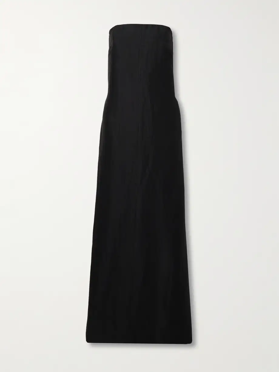 BONDI BORN - + Net Sustain Bormio Strapless Woven Maxi Dress - Black Cover