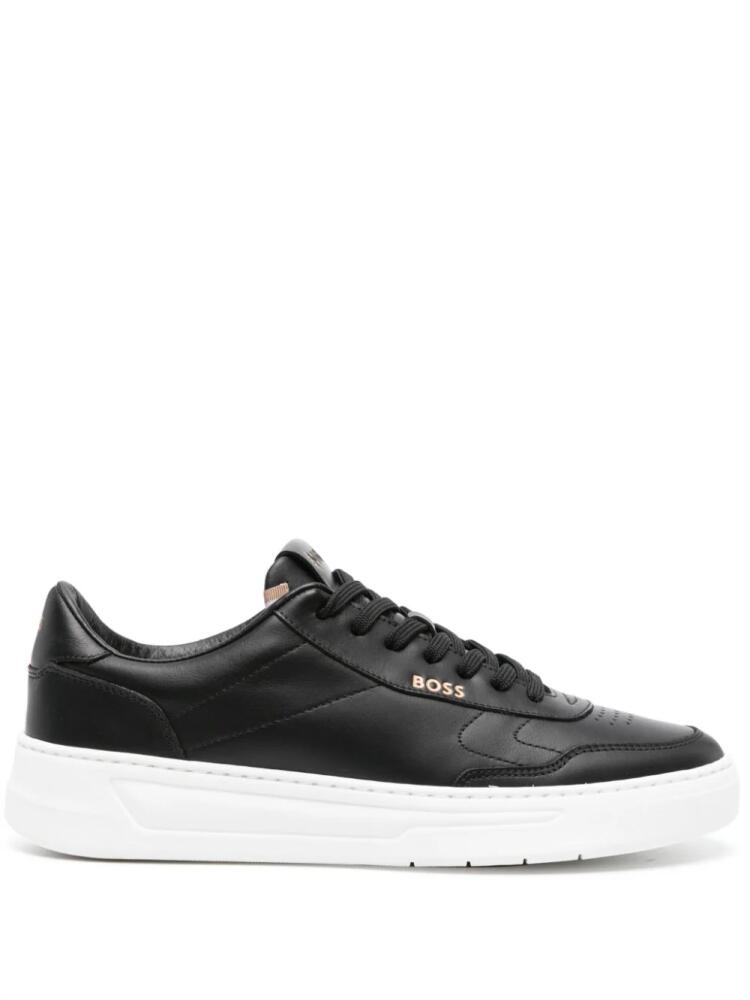 BOSS panelled leather sneakers - Black Cover