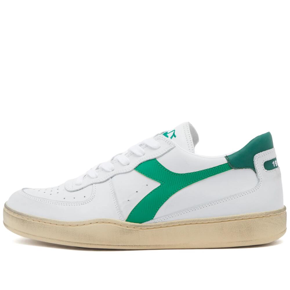 Diadora Men's Basket Low Sneakers in White/Verdant Green Cover