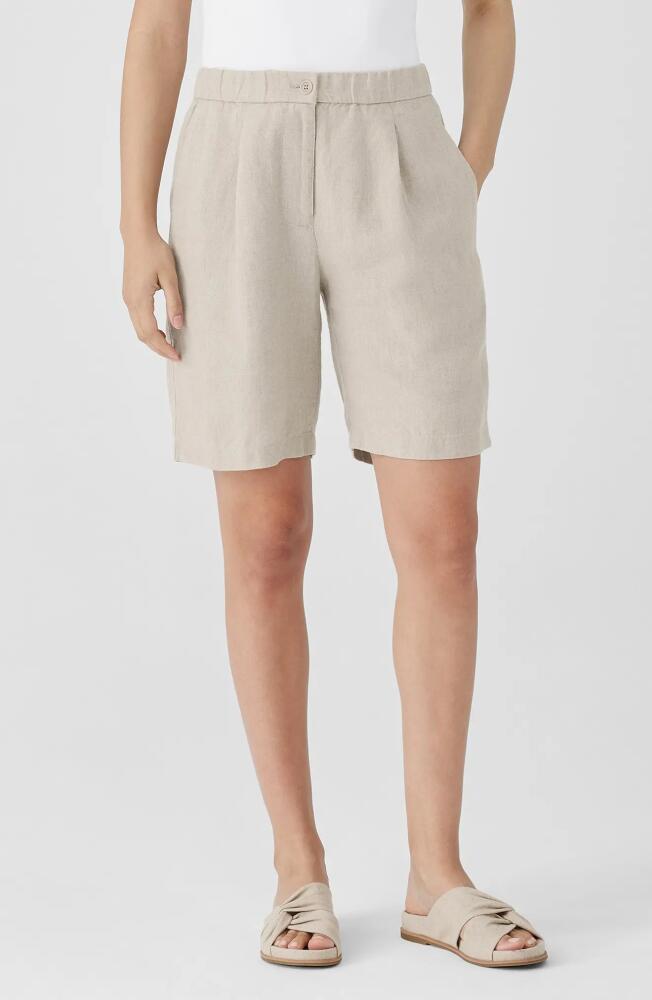 Eileen Fisher Organic Linen Shorts in Undyed Natural Cover