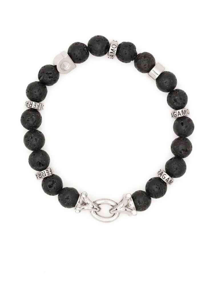 Ferragamo lava stone bead Gancini bracelet - Black Cover