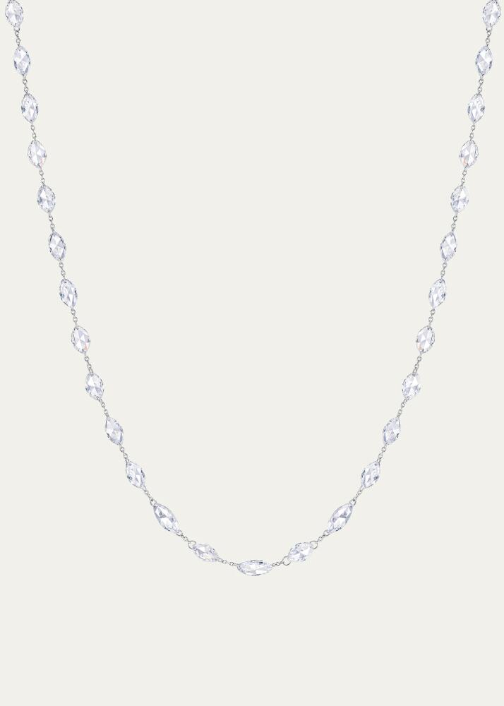 64 Facets 18K White Gold Necklace with Oval Rose Cut Diamonds, 18"L Cover