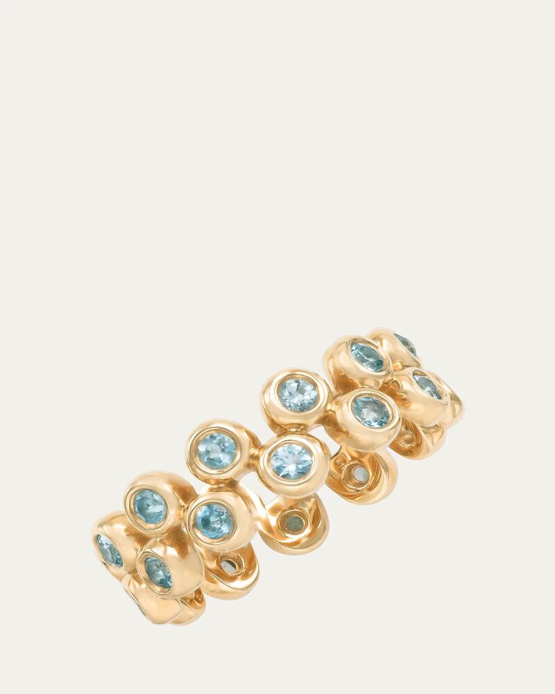 Audrey C. Jewels 14K Yellow Gold Floating Ring Set with Blue Topaz Cover