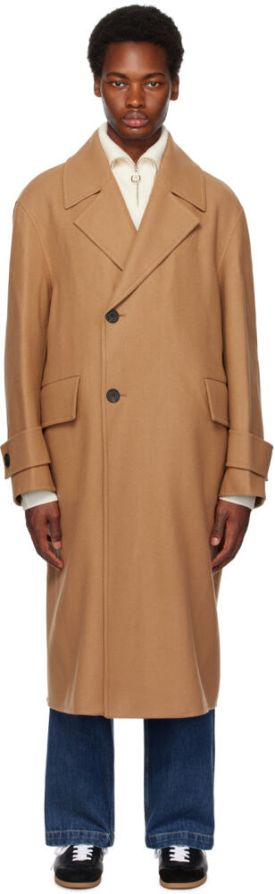 Solid Homme Beige Button Coat Cover