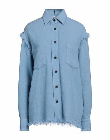 Destin Woman Shirt Sky blue Wool, Cashmere, Polyamide Cover