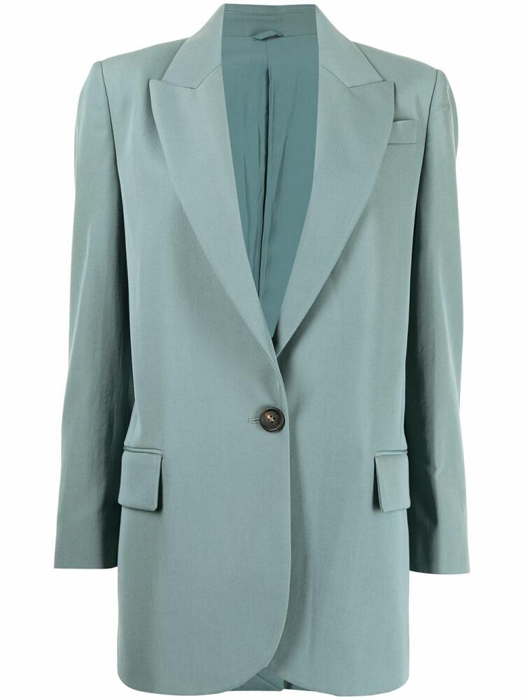 Brunello Cucinelli boxy-fit buttoned blazer - Blue Cover