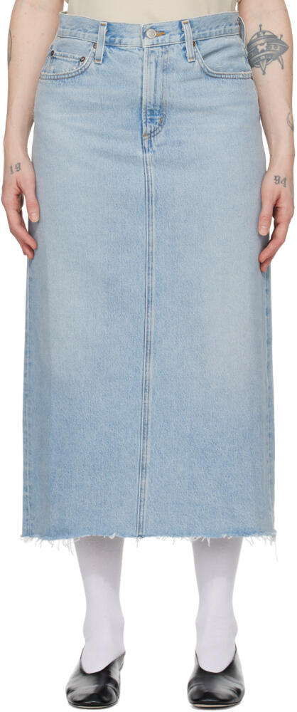 AGOLDE Blue Della Denim Midi Skirt Cover