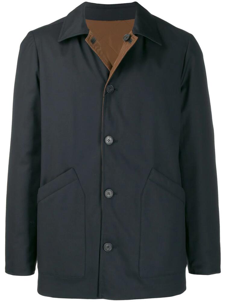 Corneliani spread-collar single-breasted coat - Blue Cover