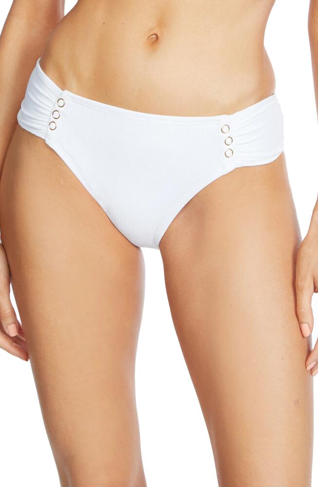 Robin Piccone Amy Side Tab Bikini Bottoms in White Cover